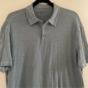 John Varvatos USA Light Blue Cotton Peace Polo M